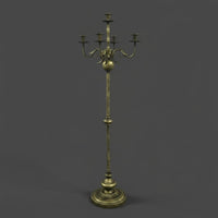 Bronze Finish Candle Stand Freestanding 5 Branch Floor Candelabra