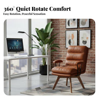 Upholstered Swivel Armchair Multi-Use Desk Chair With Armrests for Adults, Women