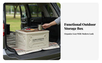 Folding Camp Box with Tabletop Lid Multi-Functional for Campers, Car Owners