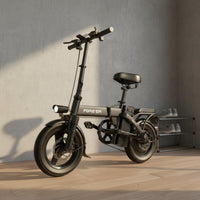Portable Folding Electric Bike Double Disc Brakes Small Folding Electric Bike Compact Adult Electric Bicycle