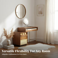 Retractable Vanity Set Space-Saving Dressing Table Multi-Functional Corner-Fit for Walk-in Closet