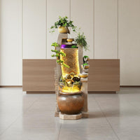 Indoor Waterfall Water Feature Simulated Landscape Cascading Waterfall Panel Water Feature Mist Effect Feng Shui Water Feature for Business Owners