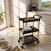 3 tierd Service Trolley Clean Rolling Cart Sturdy for Hotel