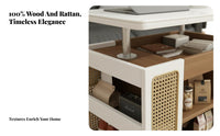Movable with casters Adjustable C-Shaped End Table Space-Saving C-Shaped Rolling Table 2-Tier Storage Mobile trolley Lockable Casters for Apartment Dwellers, Students, distant Workers, Living Room, Small areas, Bedroom, Home Office