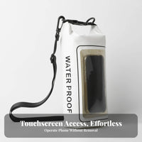 2-in-1 Design Waterproof Phone Pouch Screen-Responsive Screen Friendly PVC Swimming Bag Detachable Shoulder Strap for Beachgoers, Beach