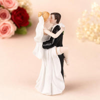 Bride and Groom Figurine Romantic Ornament Carved Decorations for Newlyweds, Bridal Shower