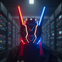 Cyber-Aesthetic Face Guard Helmet With | Futuristic, Full-facial covering, for Cosplay