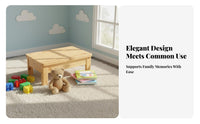 Low Wooden Bench Solid Wood Construction Low-Height Stool Waterproof for Adults
