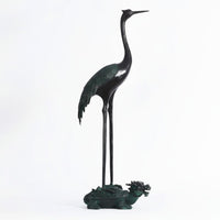 Longevity Crane Turtle Sculpture Birthday Gift Crane on Turtle Statue Good Luck Charm Longevity Animal Sculpture for Entrance, TV Cabinet, Office