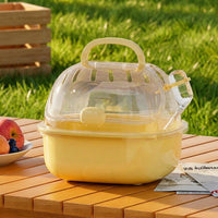 Portable Hamster Cage and Sugar Glider Cage, PP Material Travel Hamster Cage with Transparent Cover, Hamster Portable Travel Cage for Small Pets