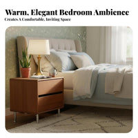 Nightstand with Drawers and Shelf Modernist Inspired for Bedroom, Renters, Parents