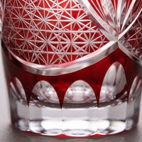 Kiriko-style Crystal Whiskey Glass, Green Dragon Eye Cut