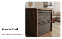 Single-Drawer Nightstand Rustic Look Bedside Table Rounded Corners for Students
