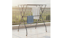 Foldable Clothes Drying Rack Folding Drying Rack with Wheels Portable Compact for Apartment