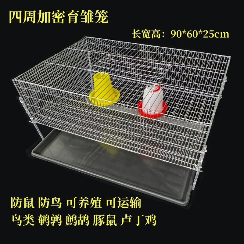 Galvanized Double-Door Wire Cage for Quail, Partridge, and Quail Chicks