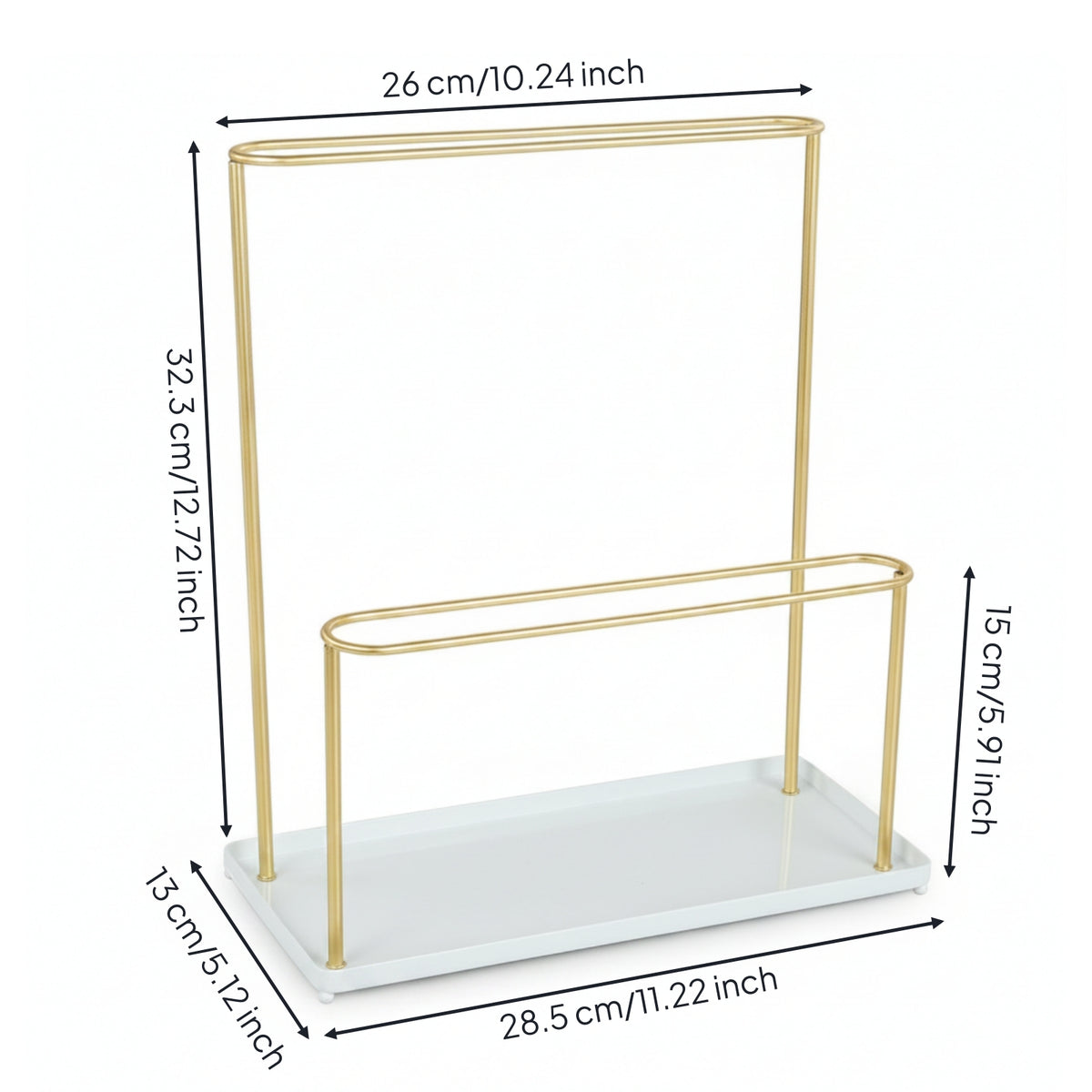 Headband Rack Detachable Double-Layer Headband Holder Organizer Display Stand Storage Gold