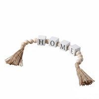Wood Bead Tassel Decor Minimalist Look Dwelling & Lumber Bead Tassel Decor Rustic Table Ornament for Shelf, Entryway