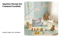 Foldable textile container with Lid Decorative Organizer Box double accessible-toping Zippers