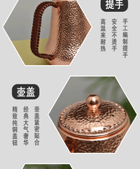 厂家直供纯紫铜壶细口壶手工加厚手冲咖啡壶铜制厨房弯嘴油壶