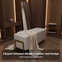 Narrow Entryway Stool Minimalist Design Upholstered Bench Light Luxury Aesthetic Soft Upholstery for Homeowners