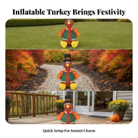 Oversized Inflatable Turkey with Top Hat | Festive Holiday Display, for Thanksgiving