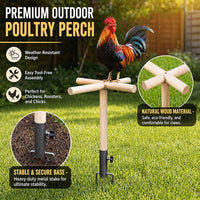 Cross-border Stock Outdoor Poultry Perch Cross Perch Space-saving Solid Wood Chicken Double Perch