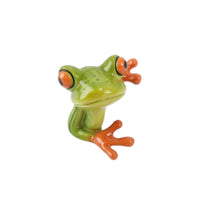 Frog Figurine Whimsical Frog Statue Compact for Desk, Entryway, Collectors