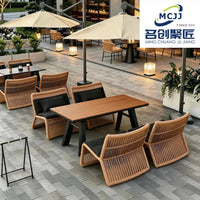 Outdoor Rattan Sofa and Table Set for Commercial Use