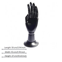 Articulated Hand Stand Black Posable Hand Model Flared Base