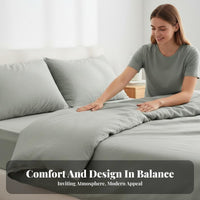 4 Pieces Duvet Cover Set Percale Weave Bed Linen Soft for Adults, Gift Givers