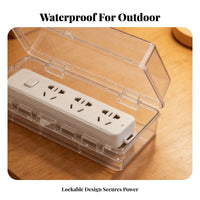 Waterproof Power Strips Box Dustproof Lockable Outdoor Power Enclosure Cover for Patio, Garden, Balcony