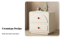 Rounded 2-Drawer Chest Minimalist Design Nightstand Stain-Proof for Office, Kids