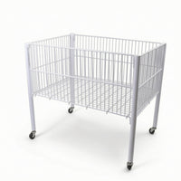Wire Storage Basket with Wheels Breathable Rolling Wire Basket Cart Wheeled
