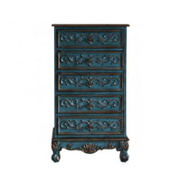 5-Drawer Tall Chest of Drawers North American Country Aesthetic 5-Drawer Tall Chest Retro Design Distressed Finish