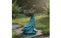 Resin Bird Feeder Statue Decorative Fairy Garden Statue Weather-Resistant