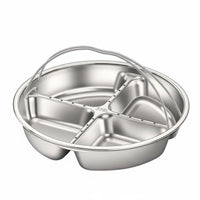 Divided Steamer Plate Deepened Design Round Portion Control Plate for Dieters