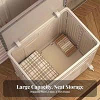 Rolling foldable Laundry Basket With casters Household Storage Space-Saving