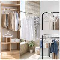 5 Pieces Hanger with Notches Compact Plastic Hanger Plastic Clothes Hangers Lightweight Sturdy for Closet, Wardrobe