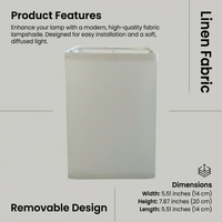 Linen Cylinder Lamp Shade, Tall Cylinder Lampshade for Bedside, Cylinder Lamp Sh #variant:Rectangular Fabric Lampshade
