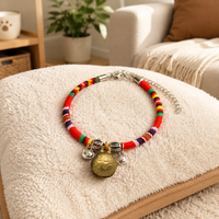 Dog for Frequent Walks, Small Dog with Chime, Adjustable Textile Pet Neck Accessory, Anti-Loss Decoration & Spare