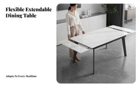 Extendable Top Expandable Rectangular Table Set Modern design Expandable Table and Chair Set Space-Saving Design Dining Room Group Easy to Clean for Apartment Dwellers, Families, Homeowners, Small Living Spaces, Dinner Parties, Kitchen