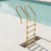 Stainless Steel Pool Ladder No Prior Embedment-Embed Pool Ladder with Non-Slip Steps Heavy Duty for Homeowners