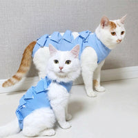 Female Cat Recovery Suit with Tie Back Closure, Sleeveless Spay Surgery Suit for Post Surgery Cat Wear, Breathable Anti-Lick Four-Legged Design