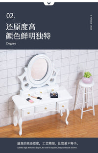 1:12 Dollhouse Vanity Table Model Accessory Miniature Furniture Bedroom Photo Prop
