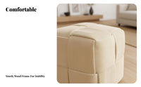 Upholstered Stool long-lasting Construction Upholstered Square Pouf Lightweight