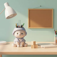 Cartoon Pen Holder Gift Idea Cute Desktop Organizer Resin for Office