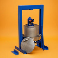 Fruit Wine Press Removable Lid Hydraulic Stainless Steel Press Blue Metal Frame