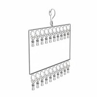 Sock Drying Hanger Space-Saving Multi-Clamp Clothes Hanger Stainless Steel
