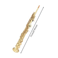 Straight Saxophone with Carrying Bag B♭ Soprano Saxophone Antique Woodwind for Rehearsal