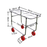 Hand-Push Transport Hand Truck Metal Cylindrical Frame Four-Wheel Hand Truck